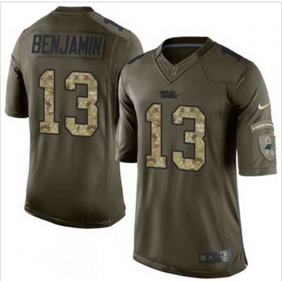 Nike Carolina Panthers #13 Kelvin Benjamin Green Men 27s Stitched NFL Limited Salute to Service Jersey